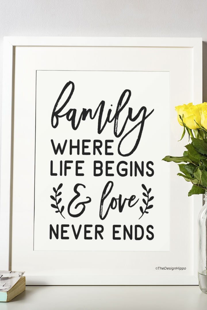 free farmhouse style family quote printable