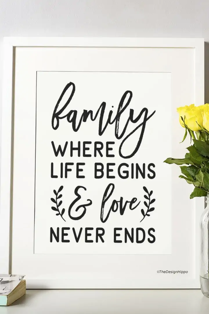 Free Farmhouse Style Family Quote Printable - Featured Image