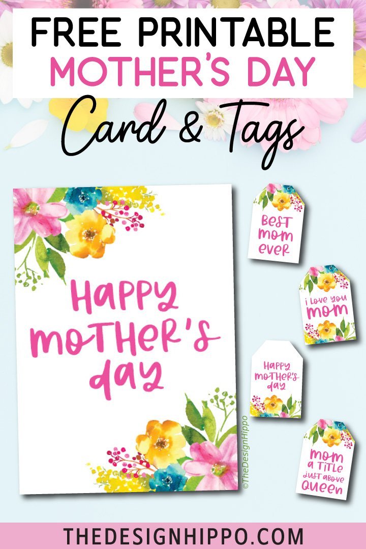 Free Printable Mothers Day Card and Gift Tags Pin