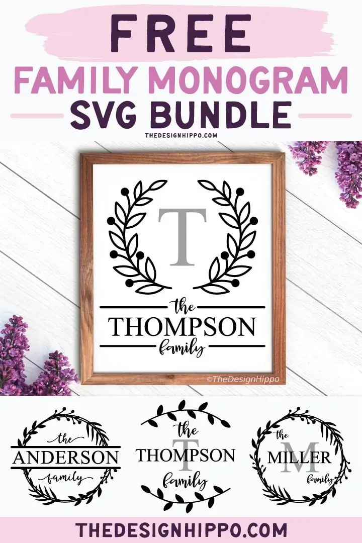 Free Family Monogram SVG Cut Files for Cricut - Last Name Personalization Sign