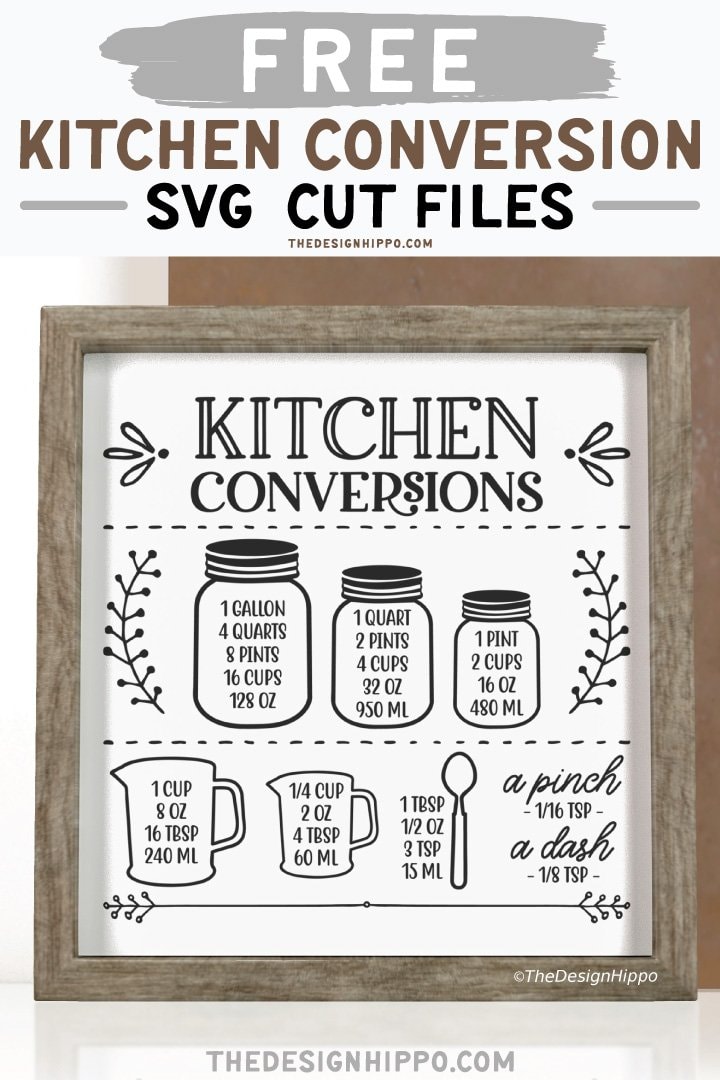 Download Free Kitchen Conversions Chart Svg Cut Files For Cricut