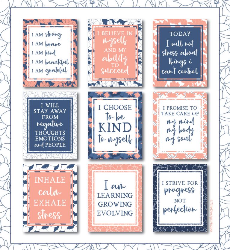 Free Printable Positive Affirmations to Tell Yourself Daily