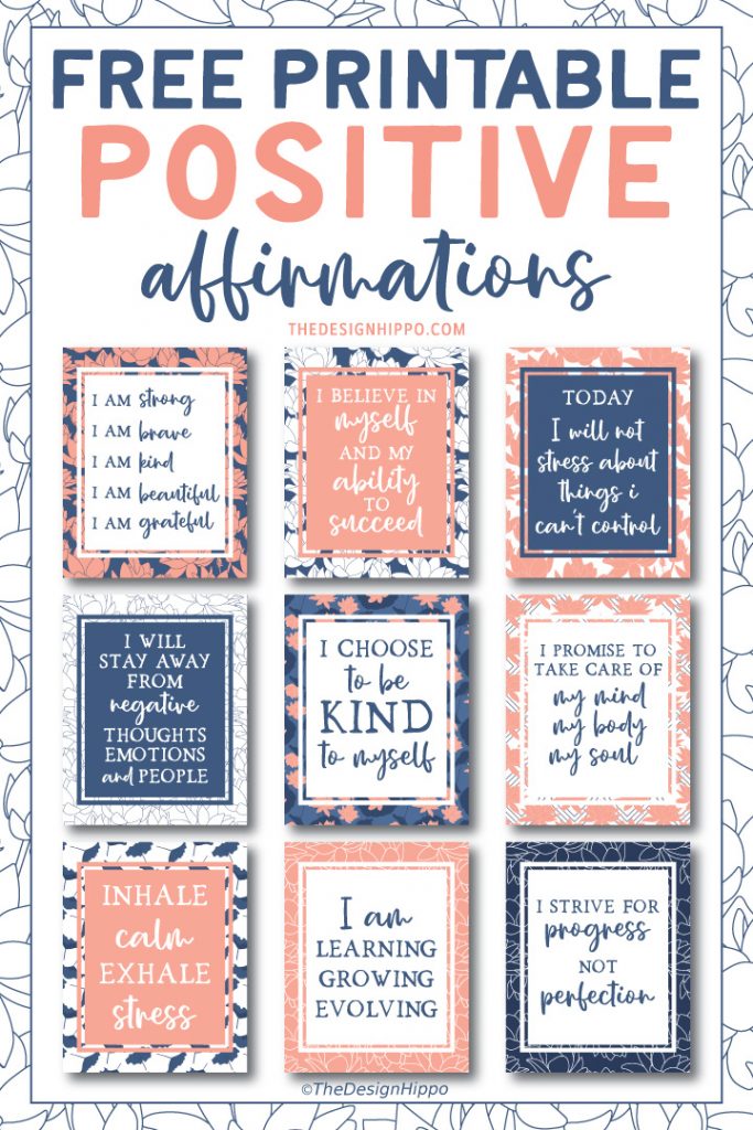 Free Printable Positive Affirmations to Tell Yourself Daily