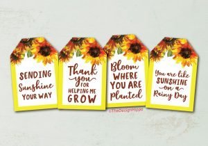 Free Sunflower Watercolor Printables - Wall Art &amp; Gift Tags