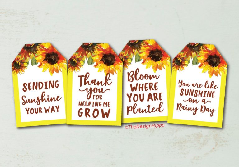 Free Sunflower Watercolor Printables - Wall Art &amp; Gift Tags