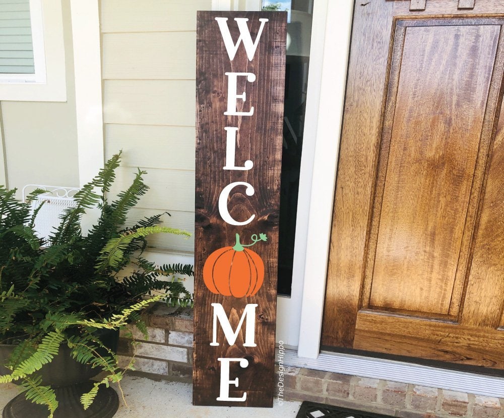 Free Fall Vertical Porch Signs SVG Cut Files for Cricut