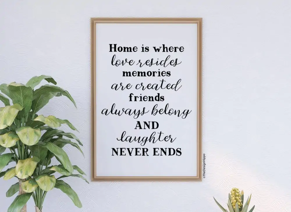 Free Family Friends Love Wall Art Quote Printable