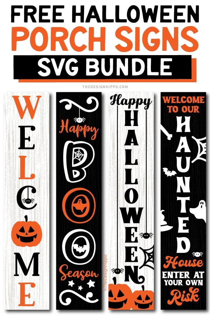 Free Halloween Vertical Porch Signs SVG Cut Files For Cricut