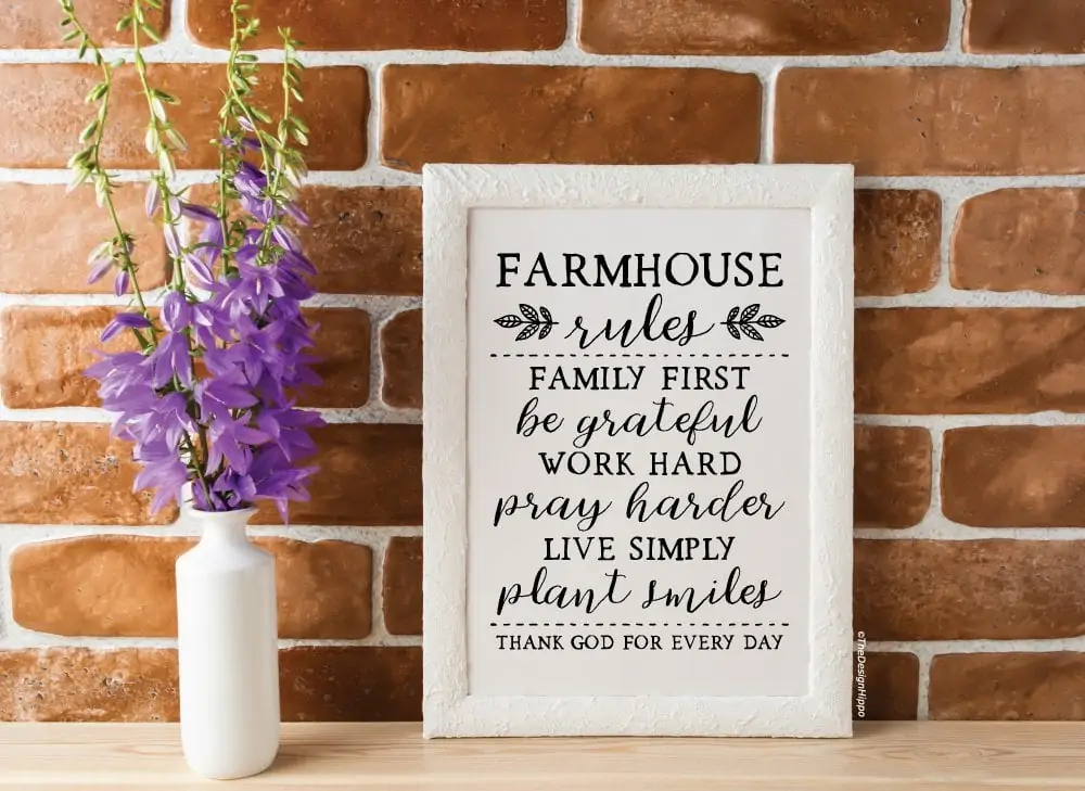 Free Printable Farmhouse Rules Be Grateful Work Hard Pray