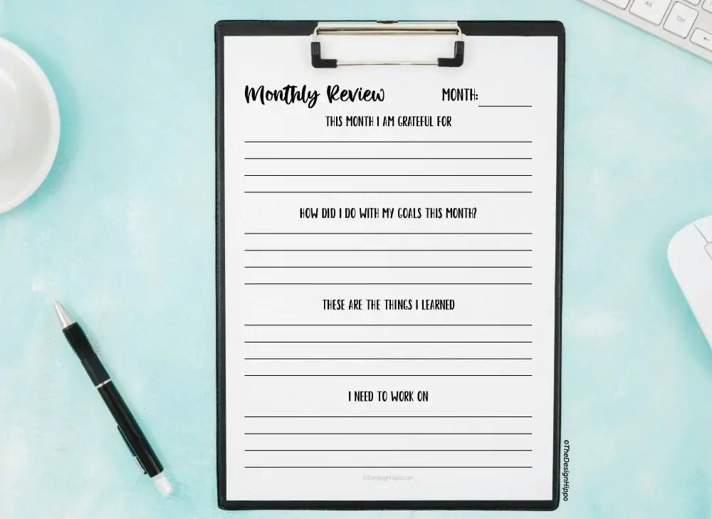 Free Printable Monthly Review Financial Budget Planner