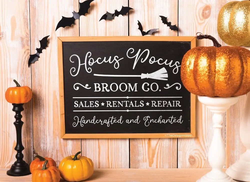 Free SVG Hocus Pocus Broom Company Handcrafted Enchanted