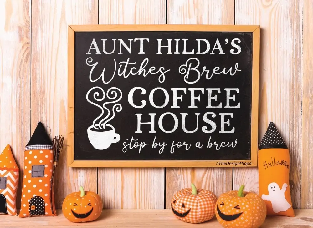 Free Vintage SVG Aunt Hildas Witches Brew Coffee House