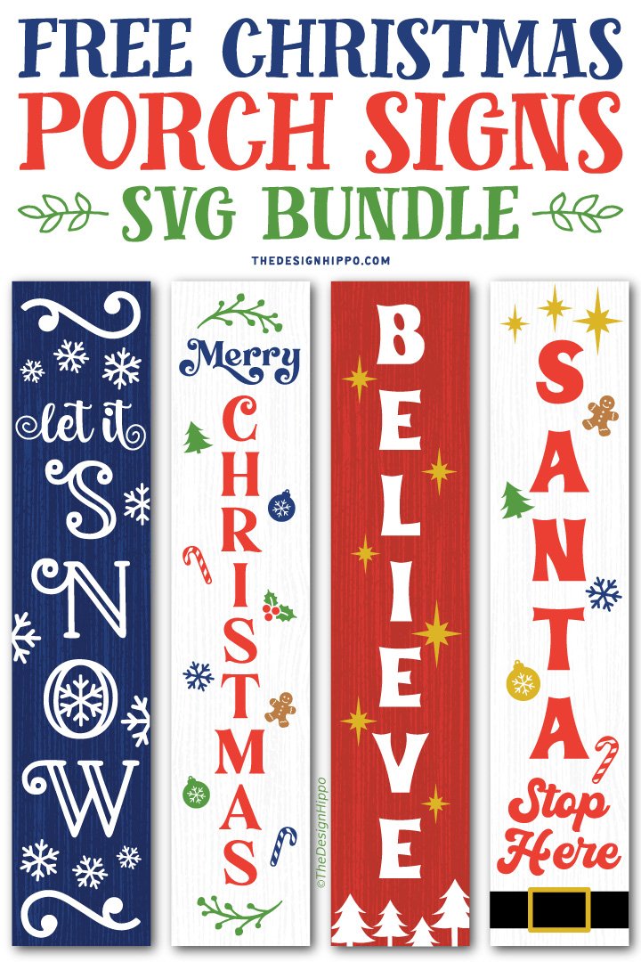 Download Free Christmas Vertical Porch Signs Svg Cut Files For Cricut