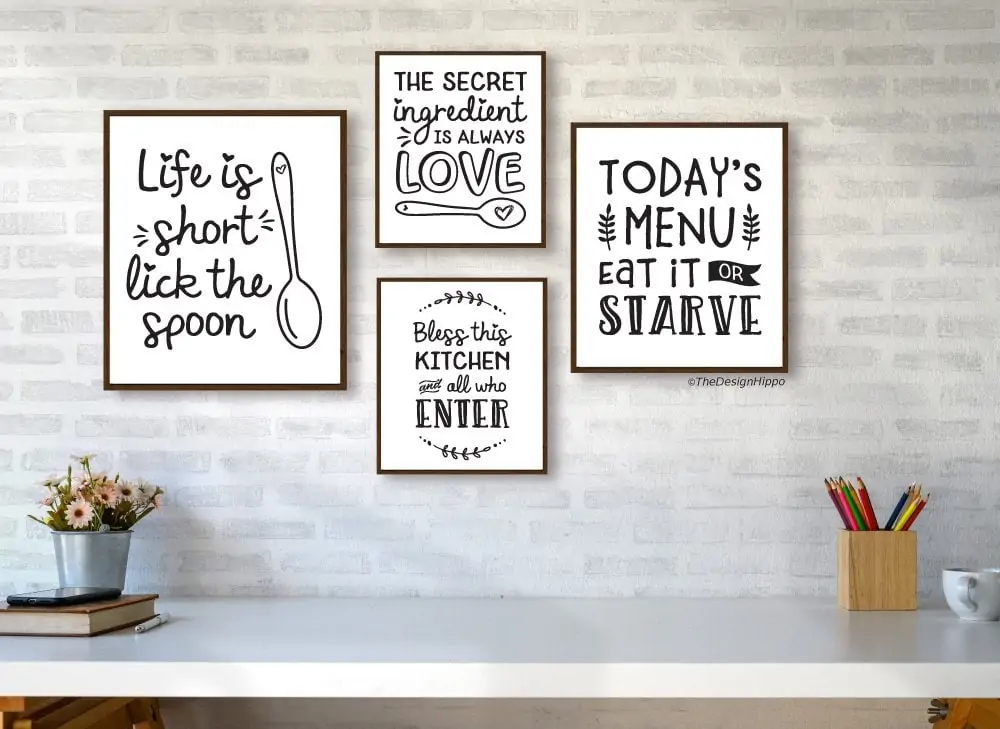 Free Kitchen Farmhouse Black and White Funny Printable