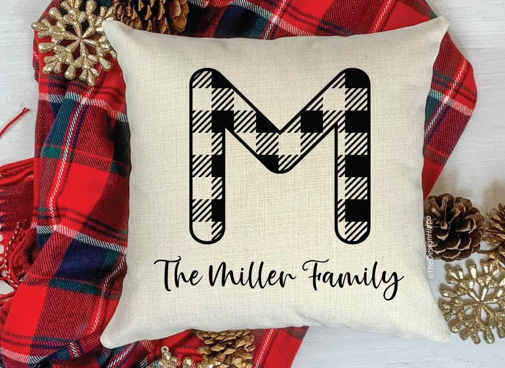 Free Family Monogram Plaid Alphabet SVG Cut Files Cricut Silhouette
