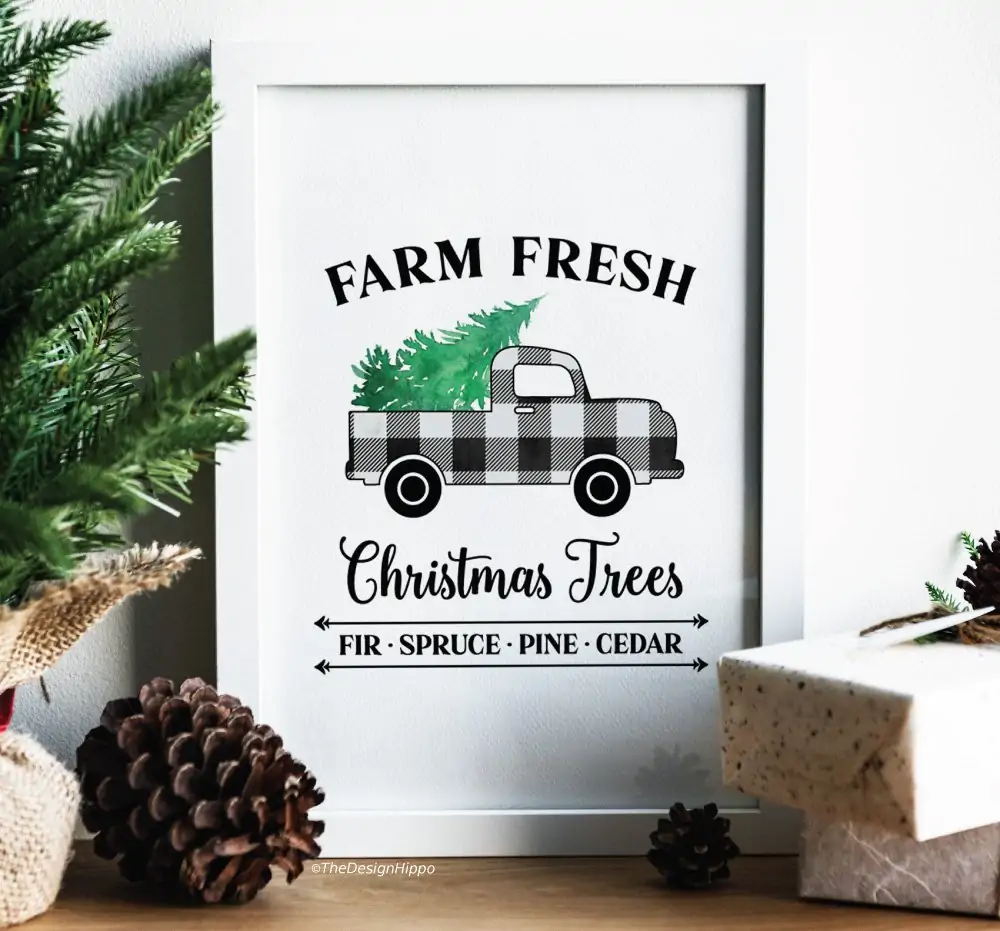 Free Farm Fresh Christmas Truck Trees Pine Spruce Fir Cedar Printable