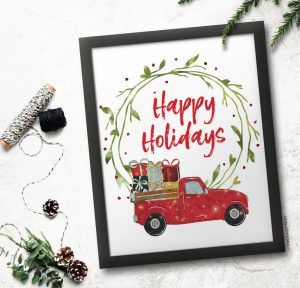 Free Red Truck Christmas Printables - Rustic Farmhouse Decor