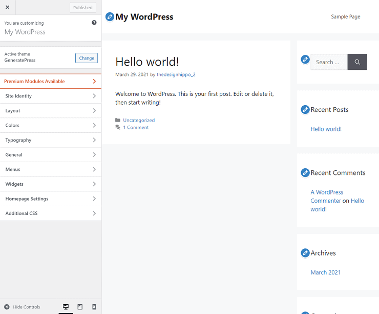 how to start a blog - WordPress Theme Customization Settings