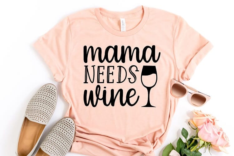 funny shirt featuring a mom life quote made with cricut vinyl