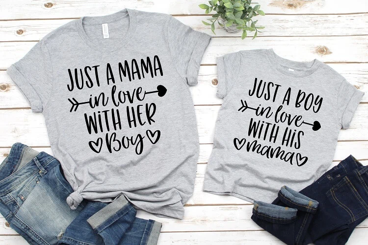 mom and son matching outfits made with cricut