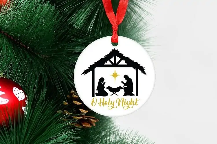 easy christmas ornament project to sell with nativity scene
