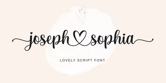 Joseph Sophia cricut wedding font with tails