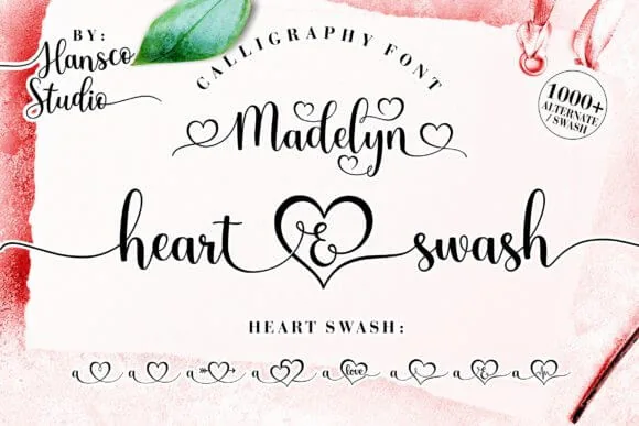 Madelyn Heart wedding sign font for Cricut