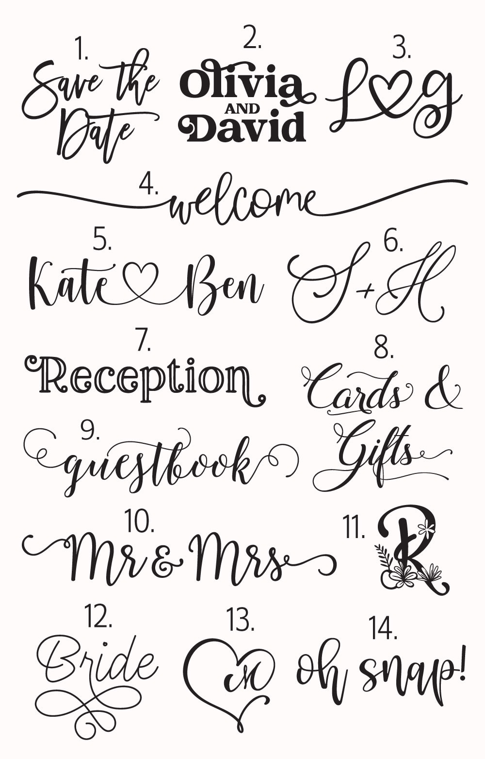 best wedding fonts for cricut