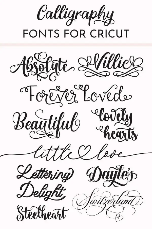 calligraphy fonts for cricut