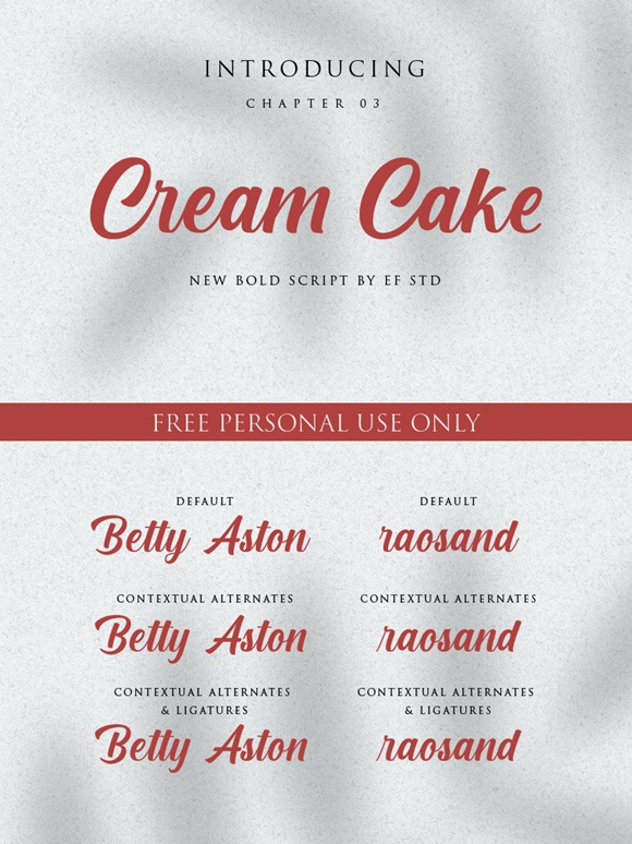 Cream Cake free script font for Cricut