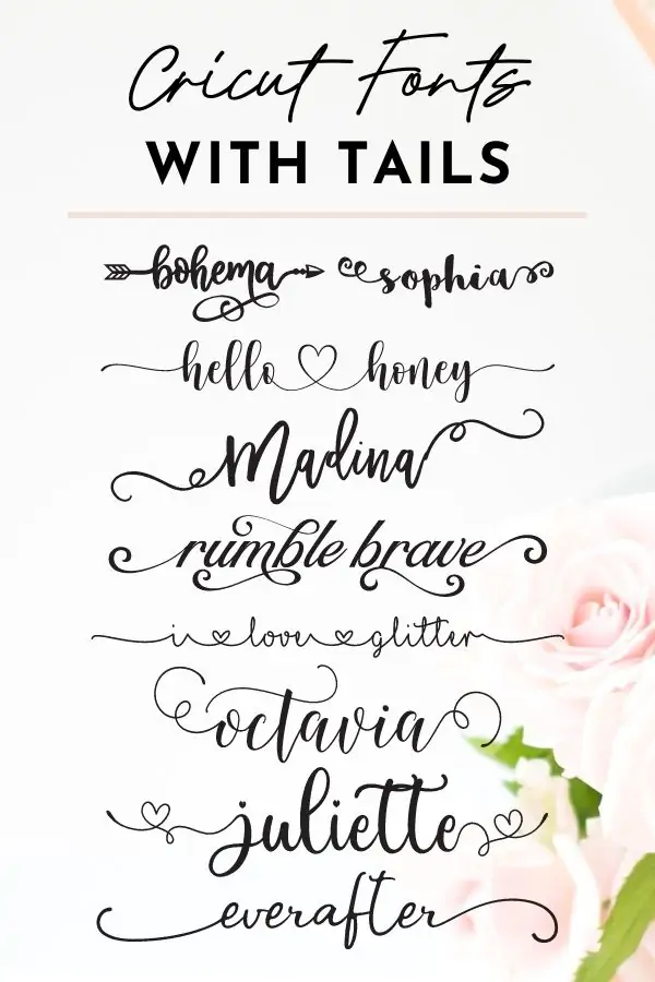 cricut fonts with tails