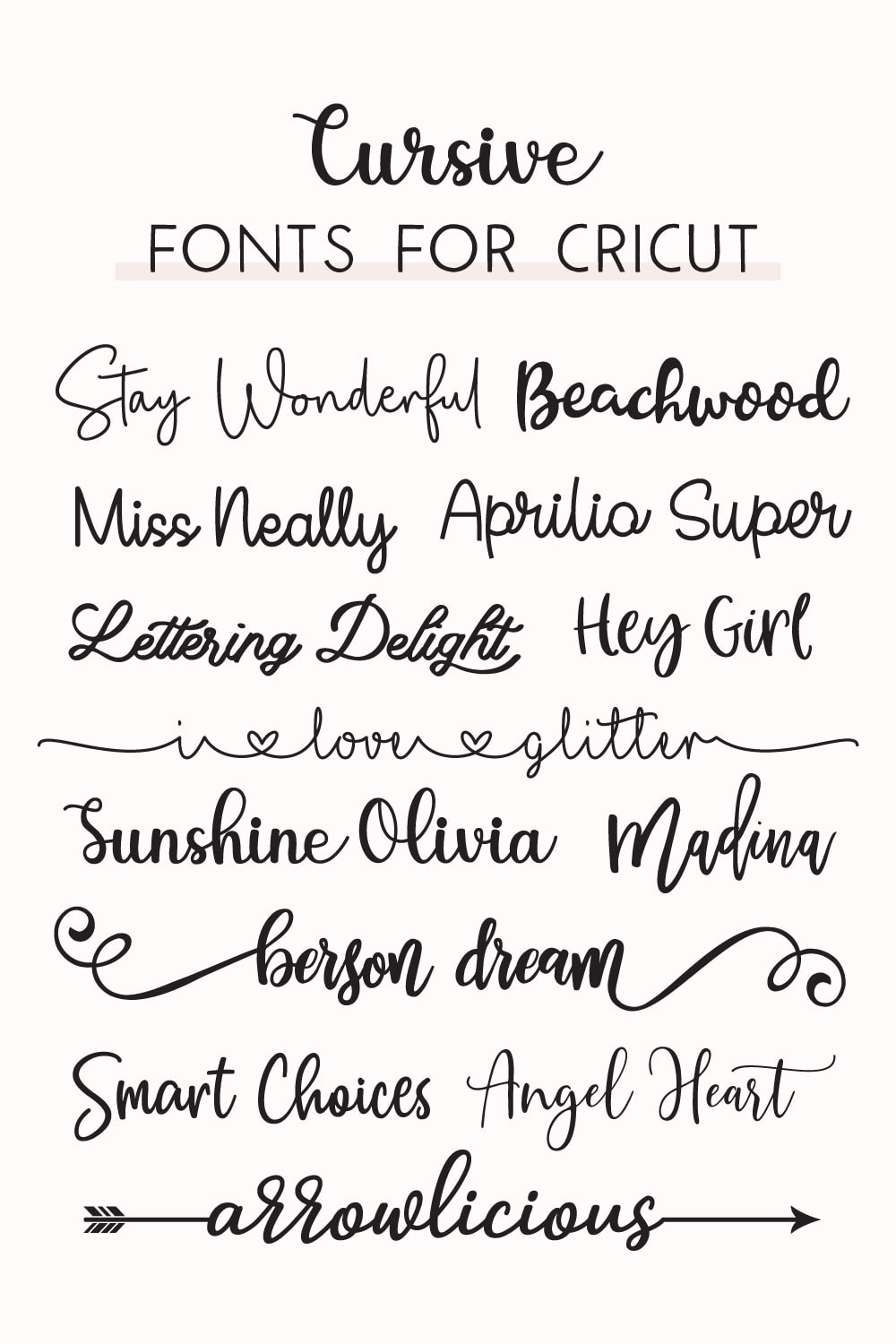 cursive fonts for cricut