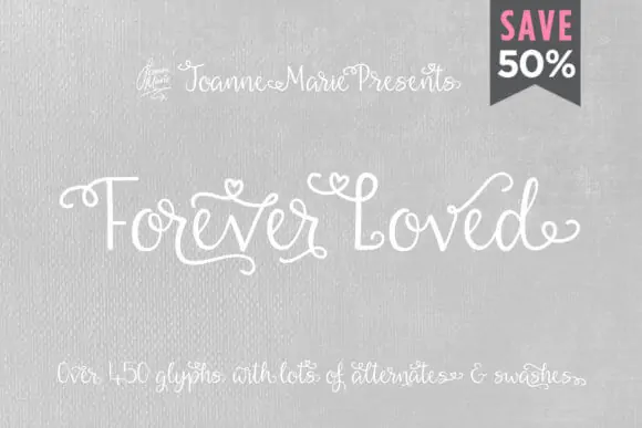 display of the Forever Love font