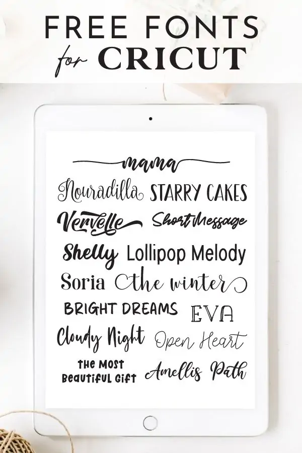collage of the best free fonts for cricut