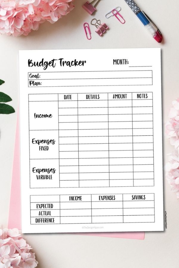 free printable budget planner