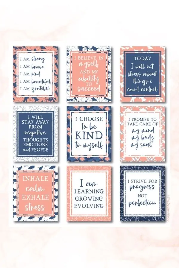 free printable positive affirmations