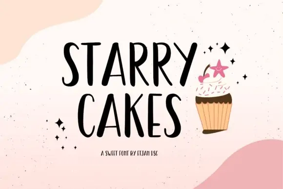 display of the Starry Cakes font