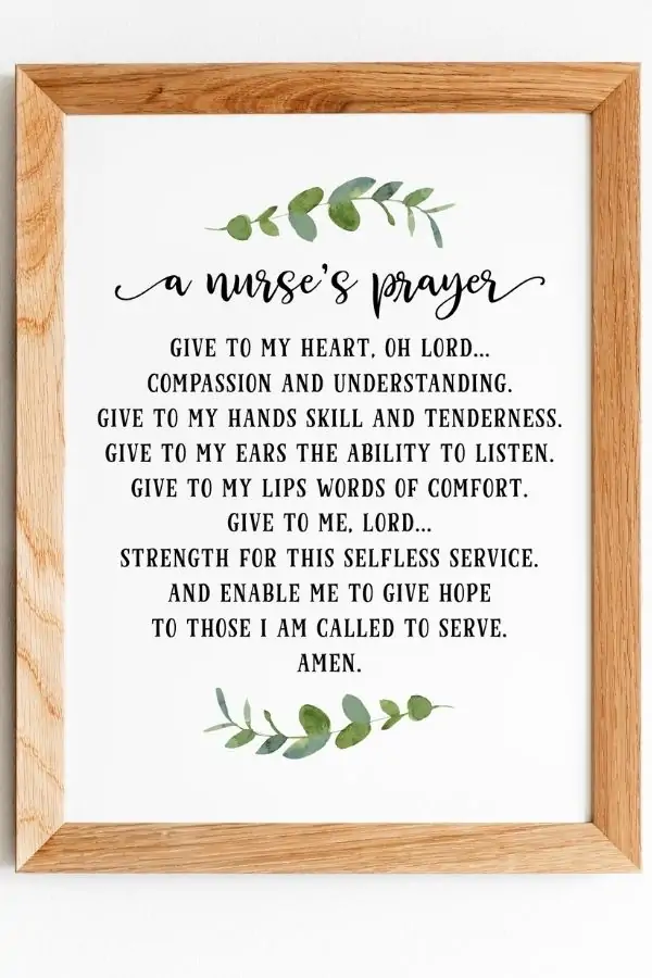 nurse prayer printable