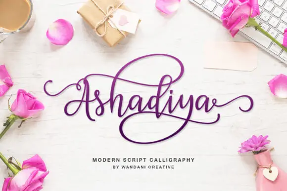 display of a rustic font, Ashadiya