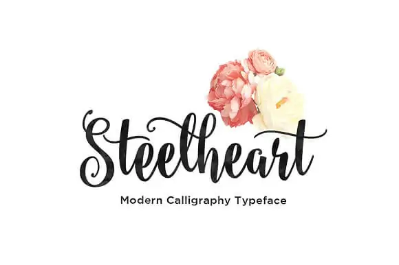 display of the Steelheart font