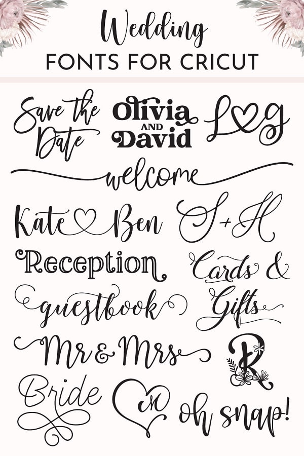 wedding fonts for cricut