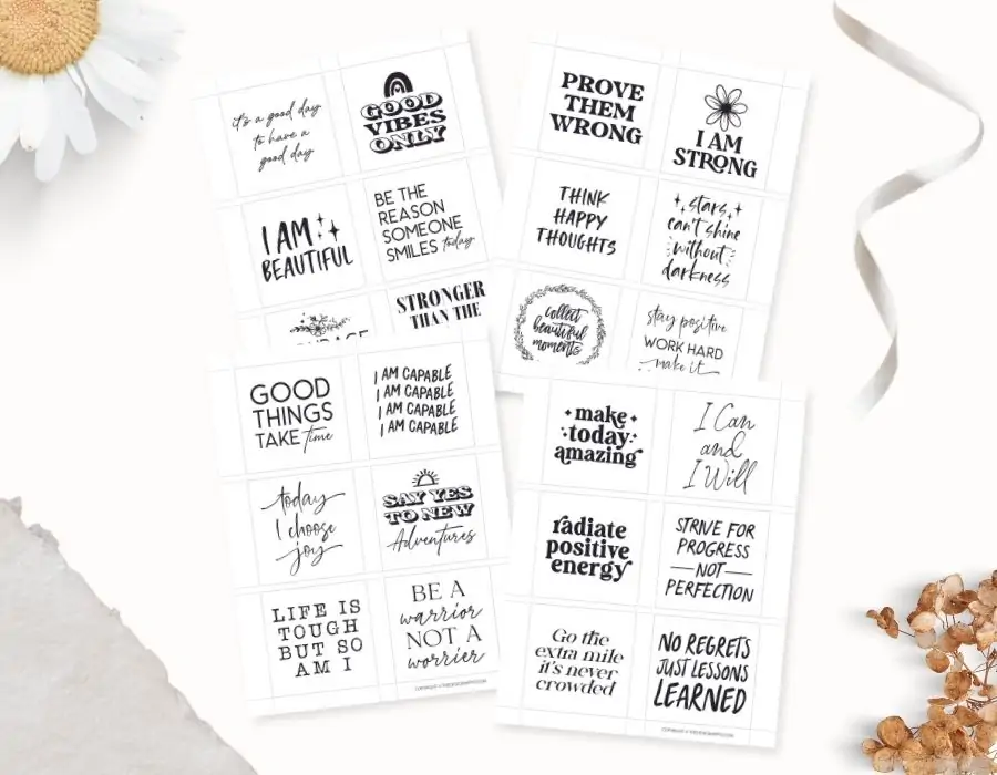 affirmation cards printable