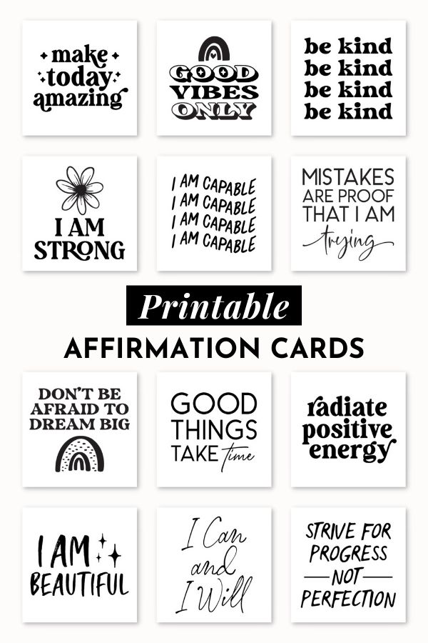 printable affirmation cards