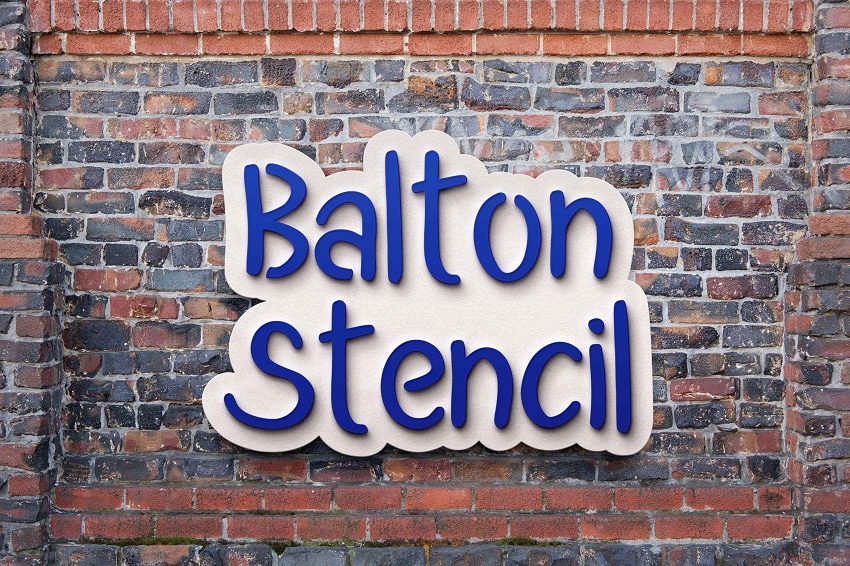 display of the Balton Stencil font