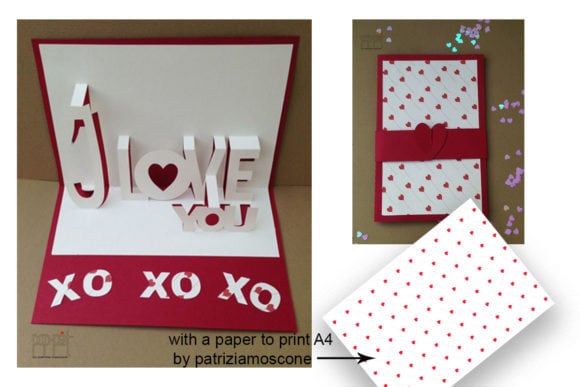 I love you pop up card design