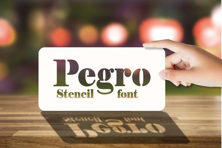 display of the Pegro stencil font