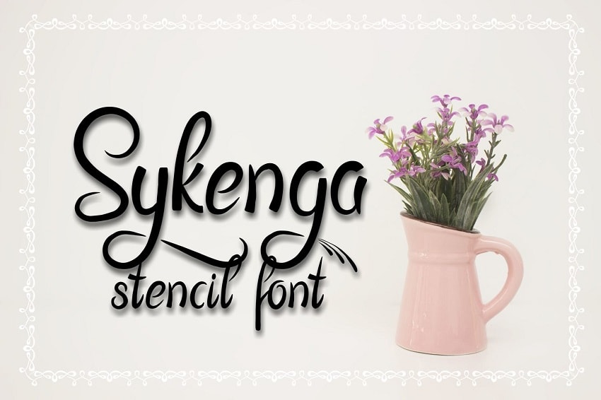display of the Sykenga stencil font