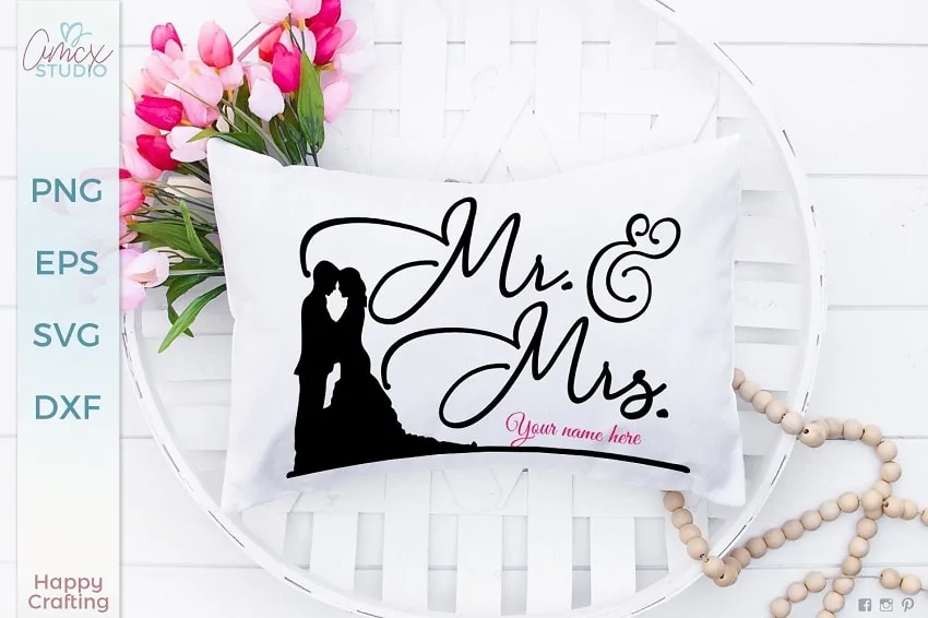 personalized mr. and mrs. pillow case to sell for weddings