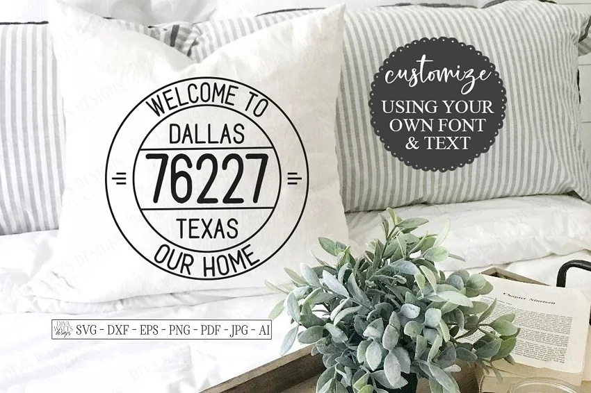 easy zip code pillows personalized with cricut
