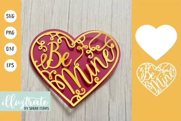 Be Mine Cricut Valentine's Day card idea